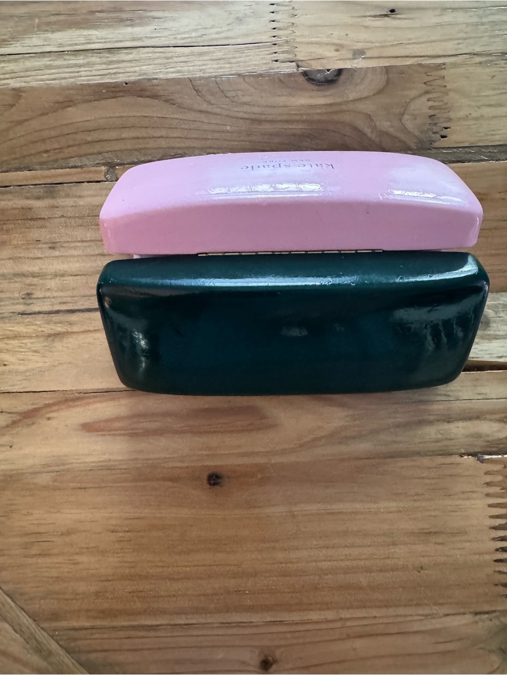 Kate Spade Pink Green Hard Shell Eyeglasses Case & Cloth - Picture 7 of 8